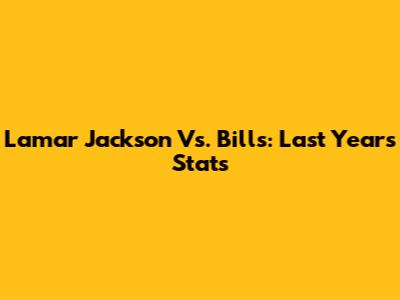 Lamar Jackson Vs. Bills: Last Year's Stats