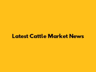 Latest Cattle Market News