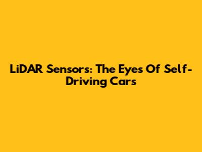 LiDAR Sensors: The Eyes Of Self-Driving Cars
