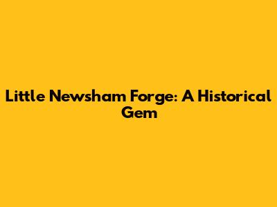 Little Newsham Forge: A Historical Gem