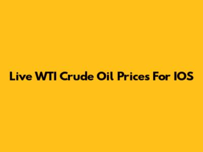 Live WTI Crude Oil Prices For IOS