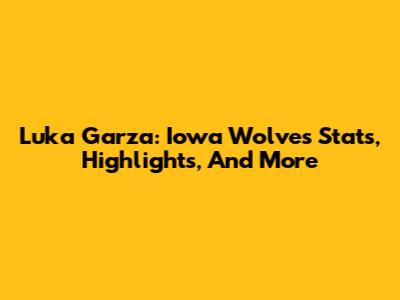 Luka Garza: Iowa Wolves Stats, Highlights, And More