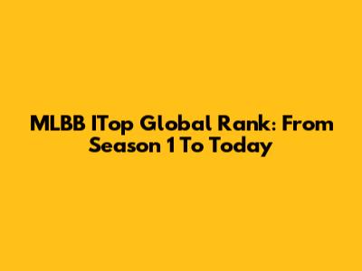 MLBB ITop Global Rank: From Season 1 To Today