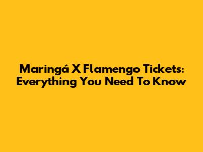 Maringá X Flamengo Tickets: Everything You Need To Know