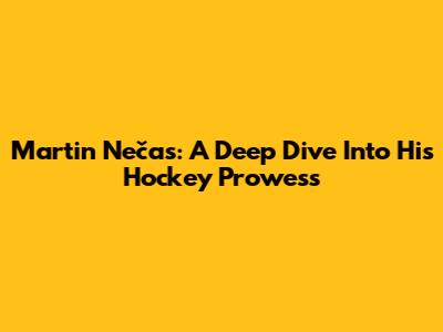 Martin Nečas: A Deep Dive Into His Hockey Prowess
