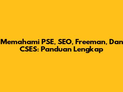 Memahami PSE, SEO, Freeman, Dan CSES: Panduan Lengkap