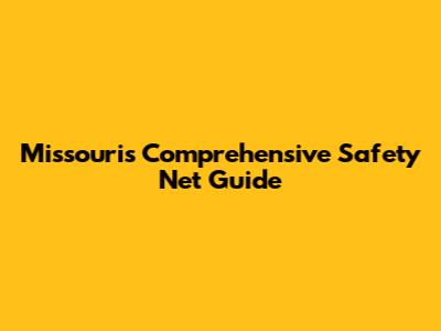 Missouri's Comprehensive Safety Net Guide