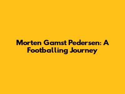 Morten Gamst Pedersen: A Footballing Journey