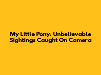 My Little Pony: Unbelievable Sightings Caught On Camera
