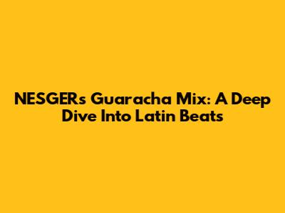 NESGER's Guaracha Mix: A Deep Dive Into Latin Beats