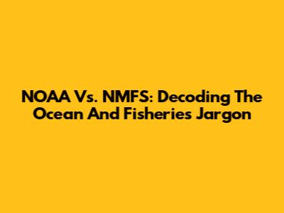 NOAA Vs. NMFS: Decoding The Ocean And Fisheries Jargon