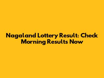 Nagaland Lottery Result: Check Morning Results Now