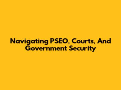 Navigating PSEO, Courts, And Government Security