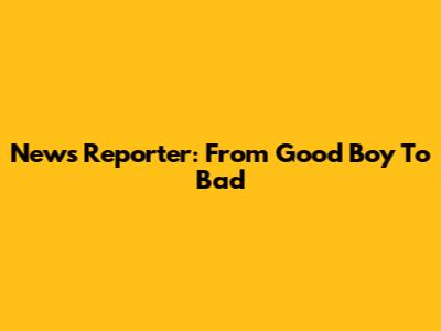 News Reporter: From Good Boy To Bad