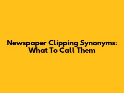 Newspaper Clipping Synonyms: What To Call Them