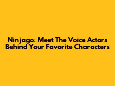 Ninjago: Meet The Voice Actors Behind Your Favorite Characters