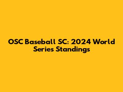 OSC Baseball SC: 2024 World Series Standings