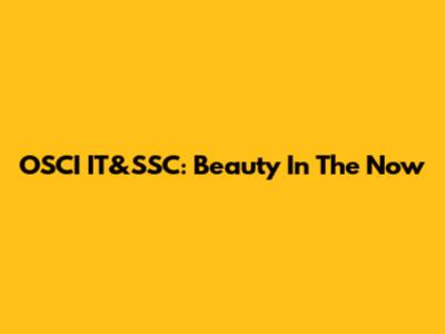 OSCI IT&SSC: Beauty In The Now