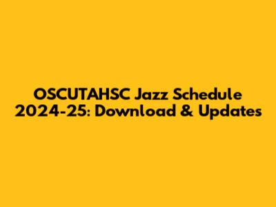 OSCUTAHSC Jazz Schedule 2024-25: Download & Updates