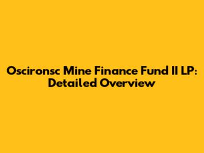 Oscironsc Mine Finance Fund II LP: Detailed Overview