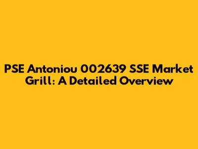 PSE Antoniou 002639 SSE Market Grill: A Detailed Overview