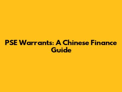 PSE Warrants: A Chinese Finance Guide