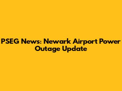 PSEG News: Newark Airport Power Outage Update