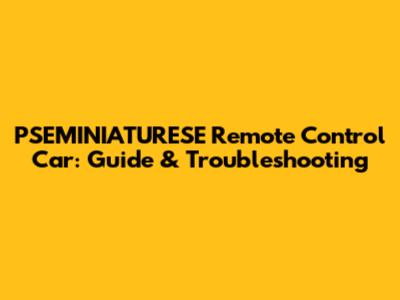 PSEMINIATURESE Remote Control Car: Guide & Troubleshooting