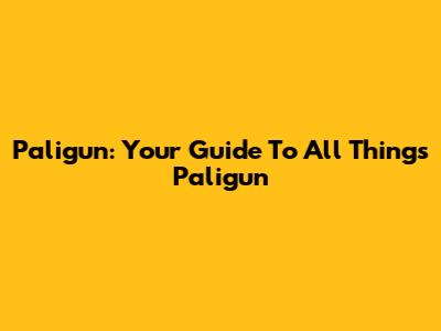 Paligun: Your Guide To All Things Paligun