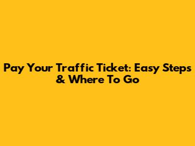 Pay Your Traffic Ticket: Easy Steps & Where To Go