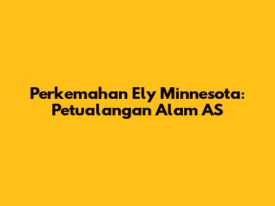 Perkemahan Ely Minnesota: Petualangan Alam AS