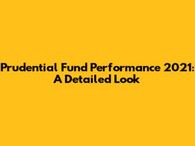 Prudential Fund Performance 2021: A Detailed Look