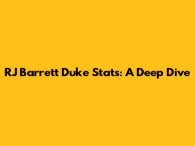 RJ Barrett Duke Stats: A Deep Dive
