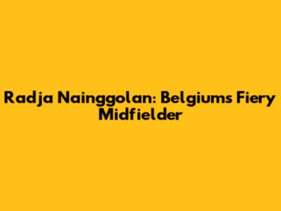 Radja Nainggolan: Belgium's Fiery Midfielder