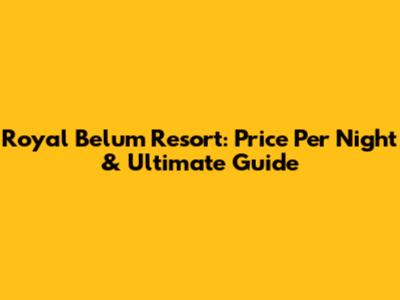 Royal Belum Resort: Price Per Night & Ultimate Guide