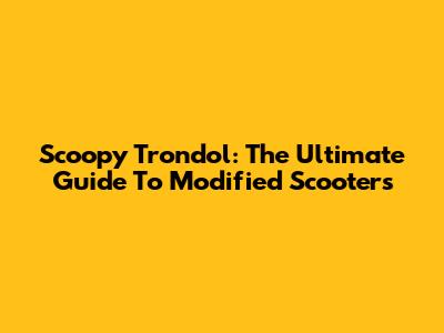 Scoopy Trondol: The Ultimate Guide To Modified Scooters