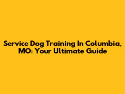 Service Dog Training In Columbia, MO: Your Ultimate Guide