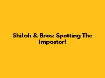 Shiloh & Bros: Spotting The Impostor!