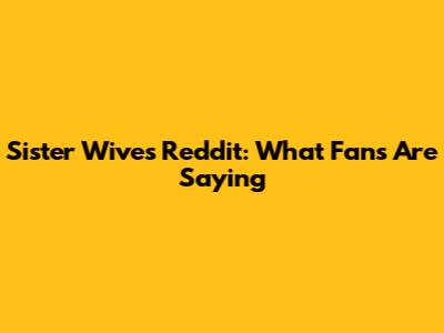 Sister Wives Reddit: What Fans Are Saying