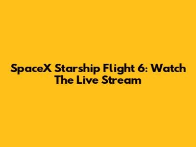 SpaceX Starship Flight 6: Watch The Live Stream