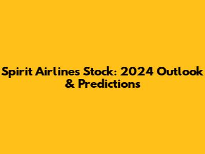 Spirit Airlines Stock: 2024 Outlook & Predictions