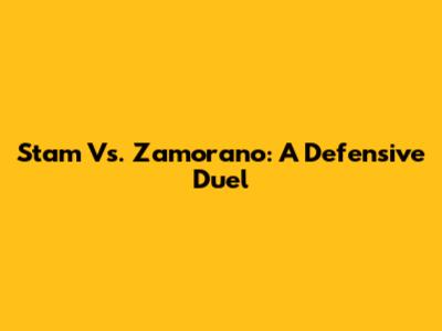 Stam Vs. Zamorano: A Defensive Duel