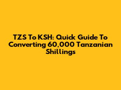 TZS To KSH: Quick Guide To Converting 60,000 Tanzanian Shillings