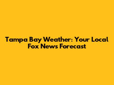 Tampa Bay Weather: Your Local Fox News Forecast