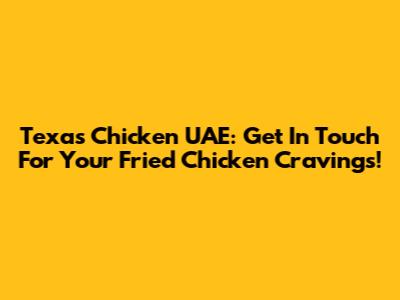 Texas Chicken UAE: Get In Touch For Your Fried Chicken Cravings!