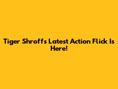 Tiger Shroff's Latest Action Flick Is Here!