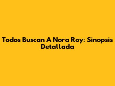 Todos Buscan A Nora Roy: Sinopsis Detallada