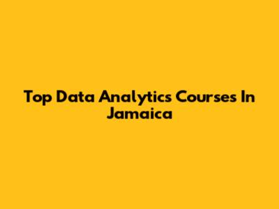 Top Data Analytics Courses In Jamaica