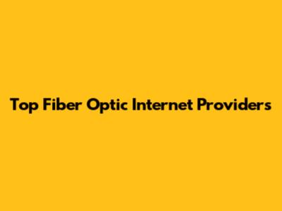 Top Fiber Optic Internet Providers