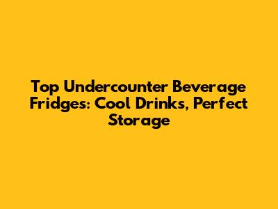 Top Undercounter Beverage Fridges: Cool Drinks, Perfect Storage